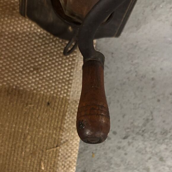 Vintage Black and Brown Wall-Mounted Coffee Grinder - Picture 9 of 10